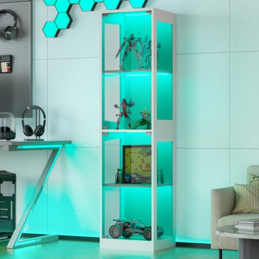 Glass Cabinet Display - Vitrina de cristal con luces RGB