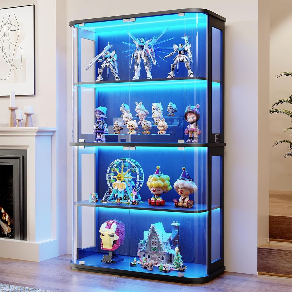 Glass Cabinet Display - Vitrina Grande Redondeada con Puerta de