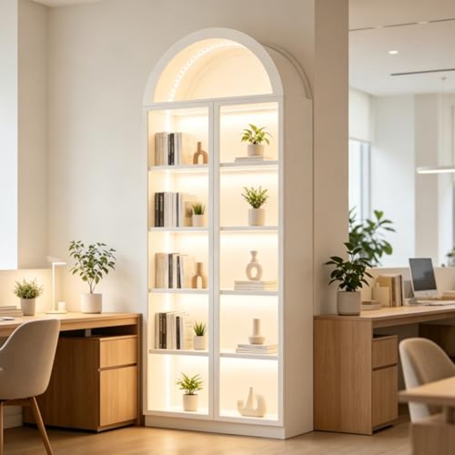 Glass Cabinet Display - Vitrina de arco para sala de