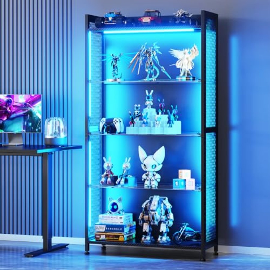 Glass Cabinet Display - Vitrina con Estantes de Vidrio e