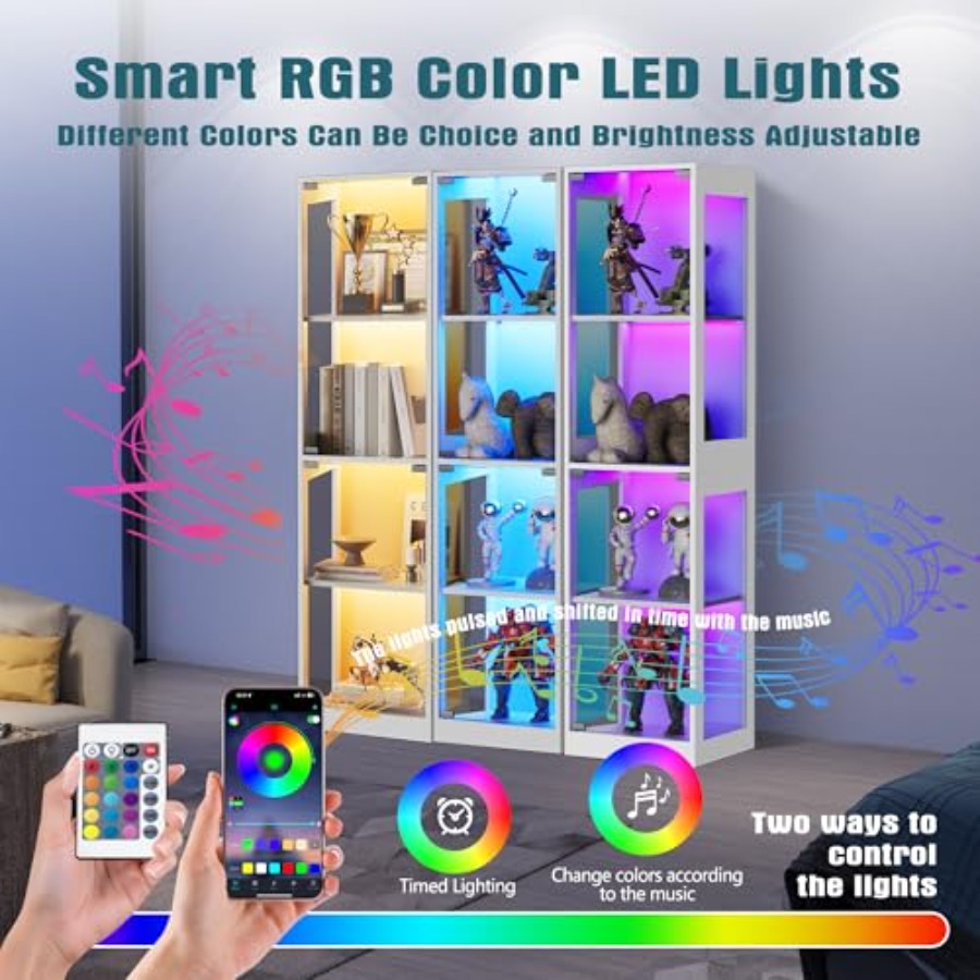 Vitrina de cristal con luces R - Glass Cabinet Display reseña y precio