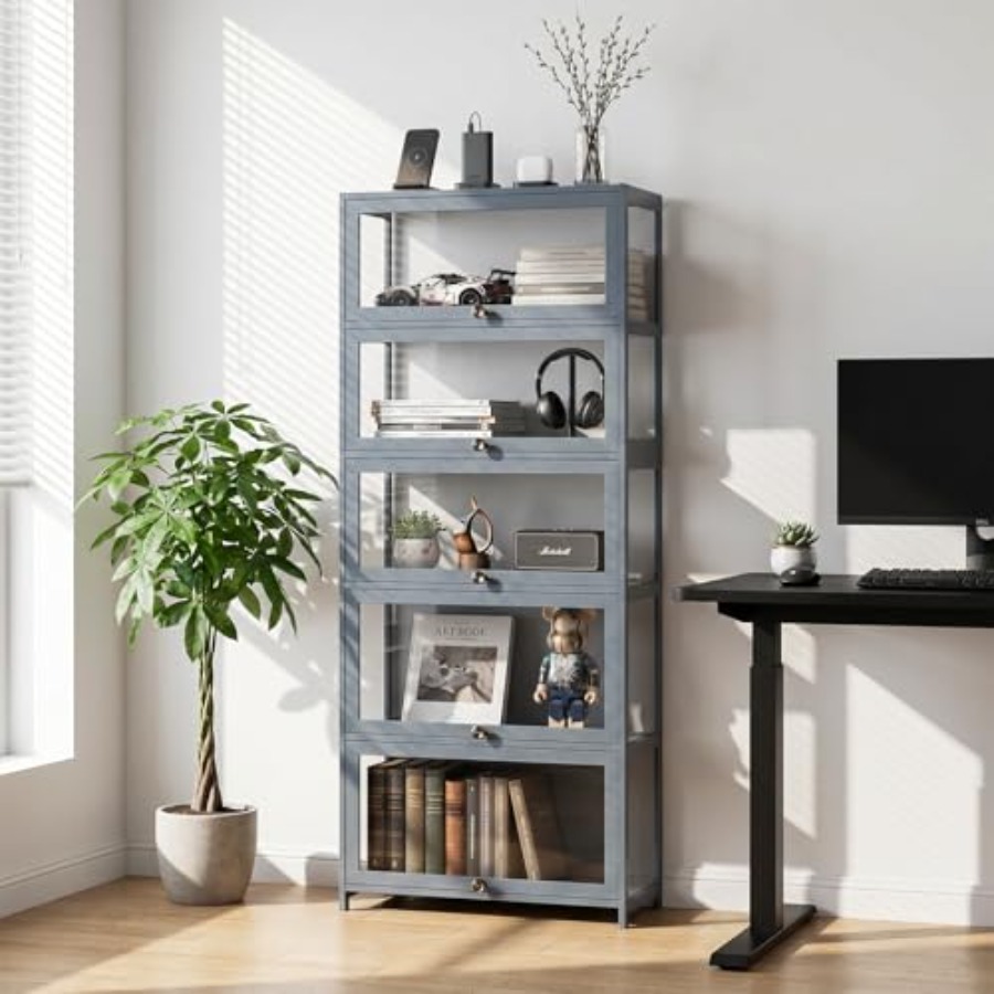 Vitrina de 5 niveles con puert - Glass Cabinet Display reseña y precio