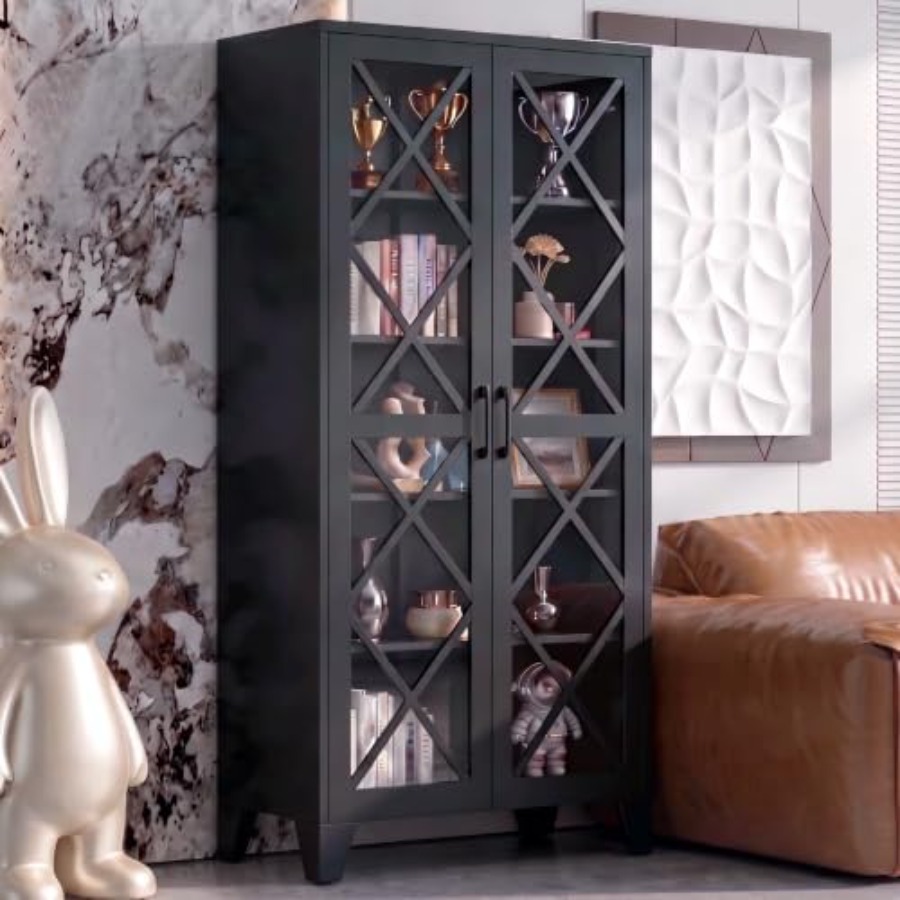 Vitrina de vidrio 71 H para us - Glass Cabinet Display reseña y precio