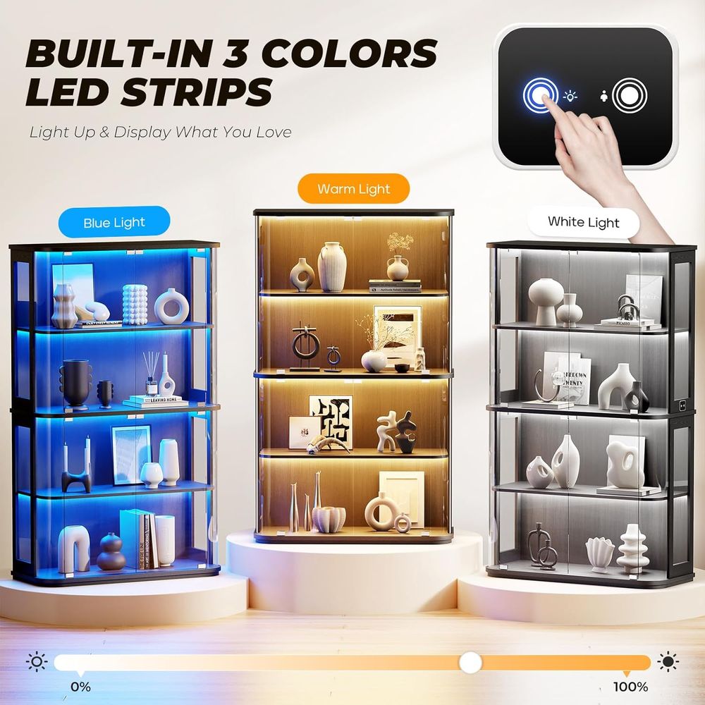 Vitrina Grande Redondeada con  - Glass Cabinet Display reseña y precio