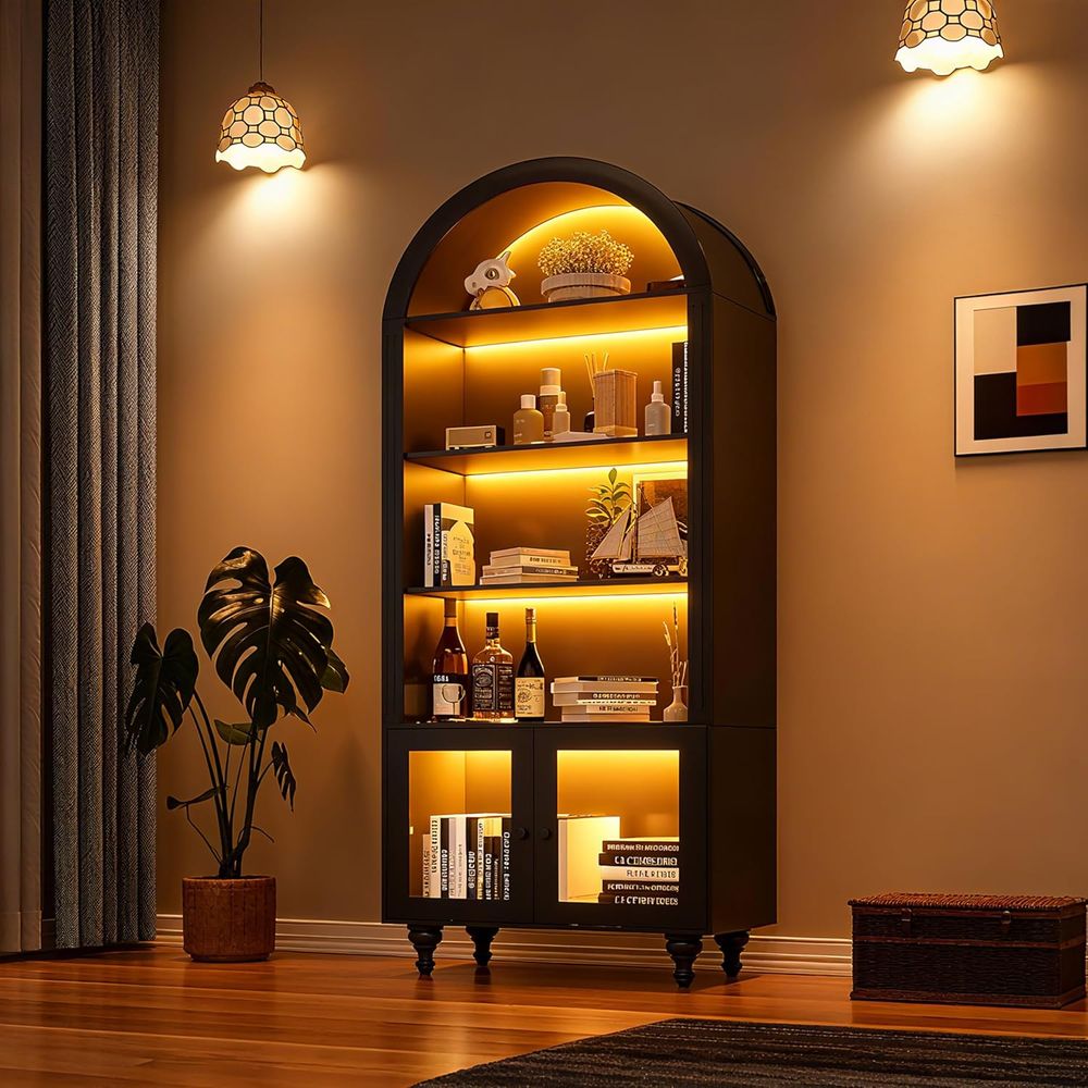 Vitrina de exhibición arqueada - Glass Cabinet Display reseña y precio