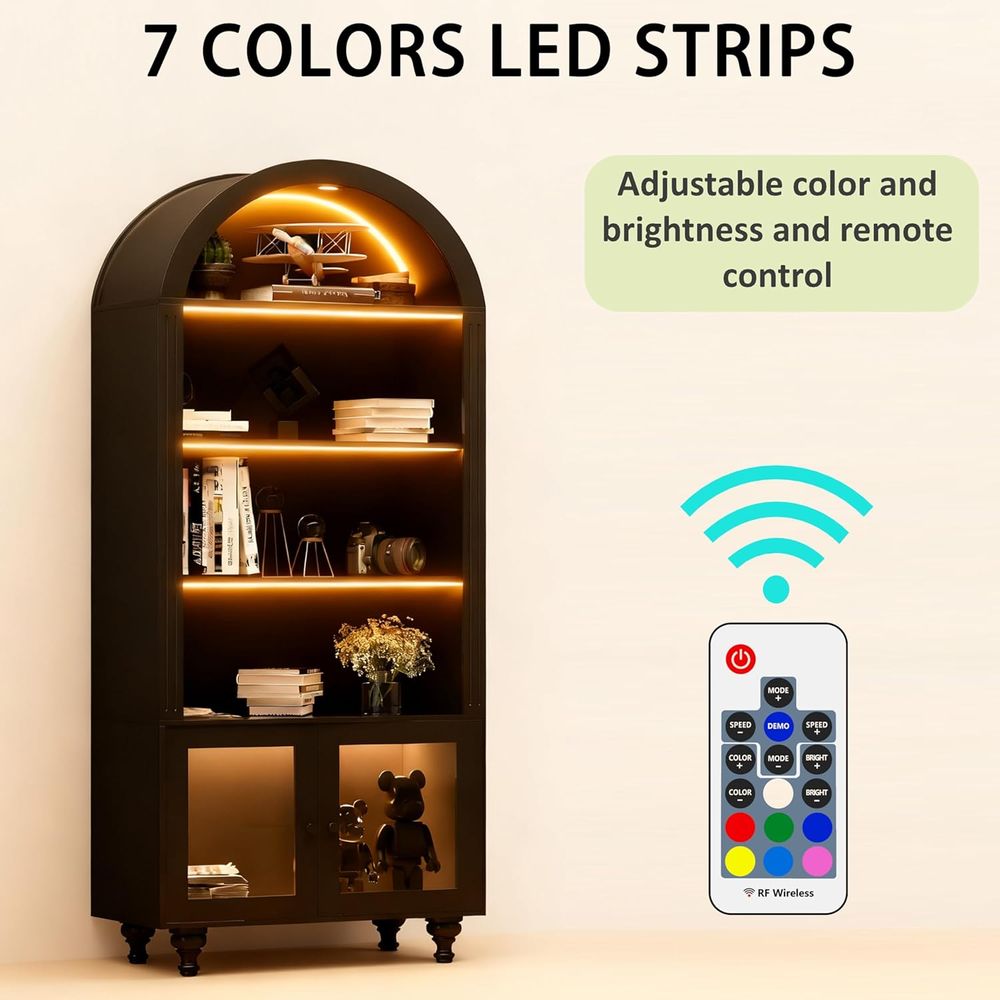 Vitrina de exhibición arqueada - Glass Cabinet Display reseña y precio